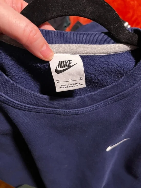 Nike Navy Track Joggers with White Swoosh with sweatshirt - Picture 10 of 10